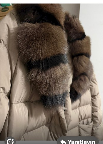 Kürk Detaylı Bej Uzun Kışlık Kadın Mont
Kaz tüyü - Görsel 3