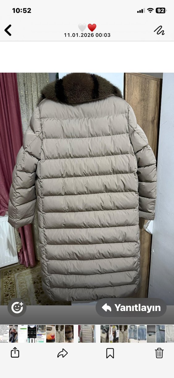 Kürk Detaylı Bej Uzun Kışlık Kadın Mont
Kaz tüyü - Görsel 2