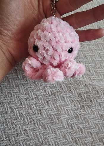 Pembe Peluş Ahtapot Anahtarlık