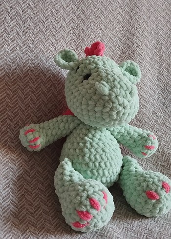 Turkuaz Renkli Peluş Oyuncak Hipopotam