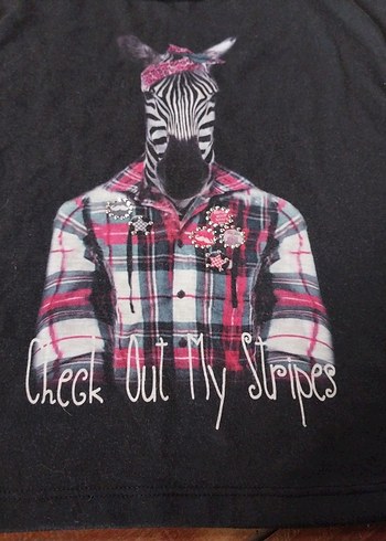 Kız Çocuk Gri Baskılı Uzun Kollu Tişört,7-8 yaş,yeni gibi. - Görsel 2