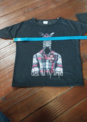 Kız Çocuk Gri Baskılı Uzun Kollu Tişört,7-8 yaş,yeni gibi. - Görsel 5