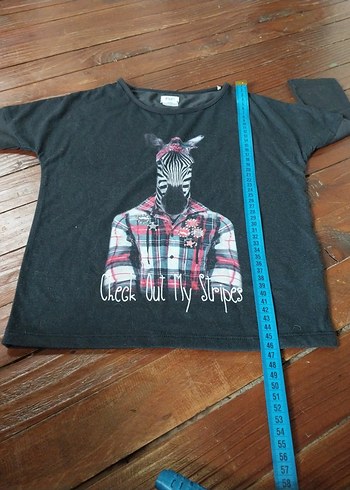 Kız Çocuk Gri Baskılı Uzun Kollu Tişört,7-8 yaş,yeni gibi. - Görsel 6