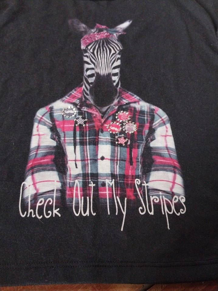 Kız Çocuk Gri Baskılı Uzun Kollu Tişört,7-8 yaş,yeni gibi. - Görsel 2