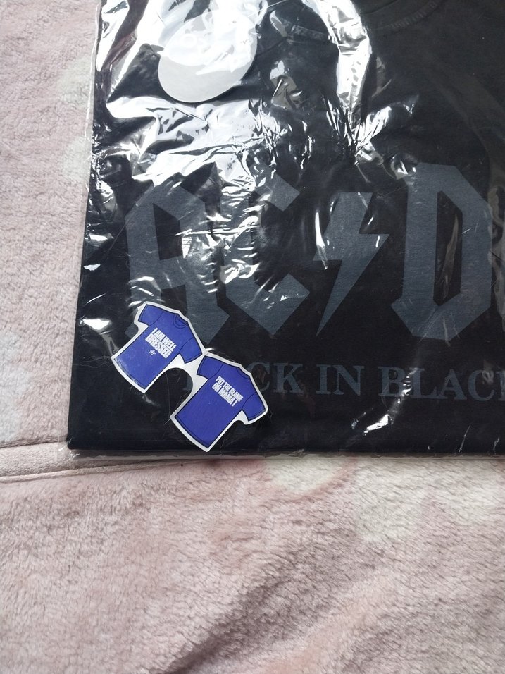 Rock Punk Siyah Baskılı Erkek Tişört,AC/DC ,L beden,Yeni - Görsel 3