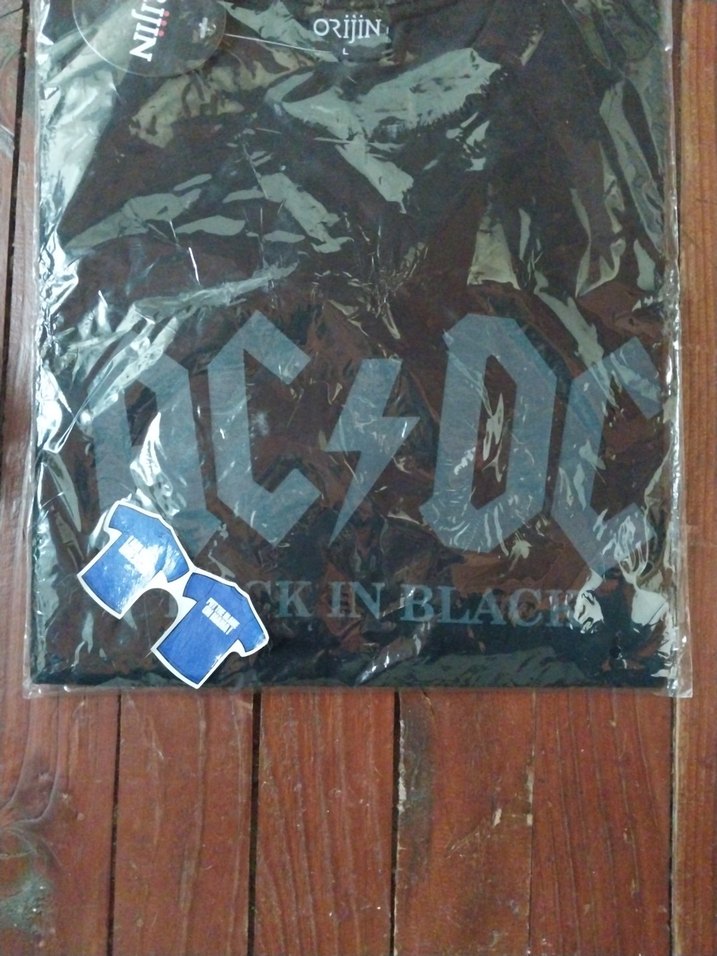 Rock Punk Siyah Baskılı Erkek Tişört,AC/DC ,L beden,Yeni - Görsel 5