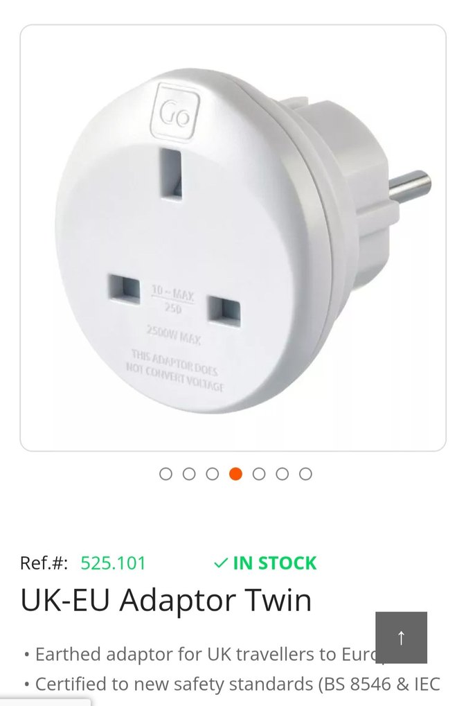 Beyaz Seyahat Adaptörü UK-EU çiftli paket,Yeni - Görsel 3