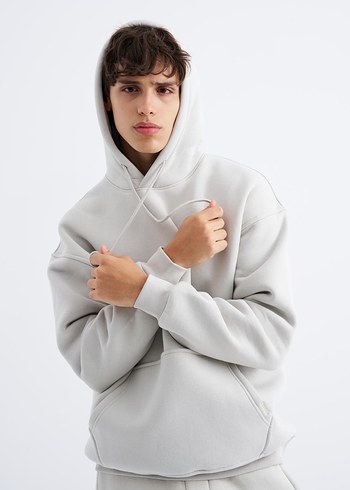 Erkek Gri Rahat Kesim Sweat - Görsel 3