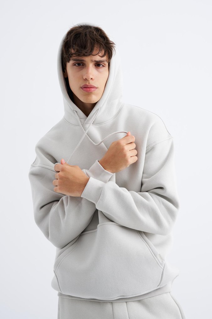 Erkek Gri Rahat Kesim Sweat - Görsel 3