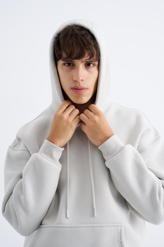 Erkek Gri Rahat Kesim Sweat - Görsel 4