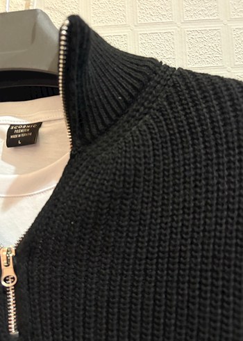 Yarım Fermuarlı Siyah Triko Kazak - Görsel 3