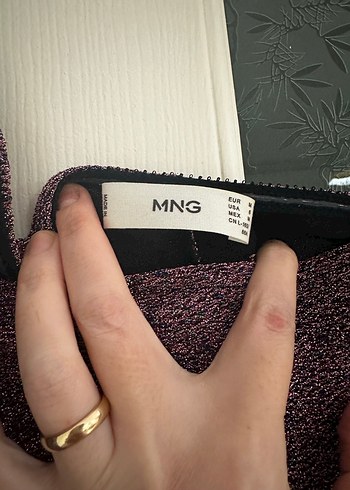 Mango Mango Mor Drapeli Tek Omuz Mini Elbise