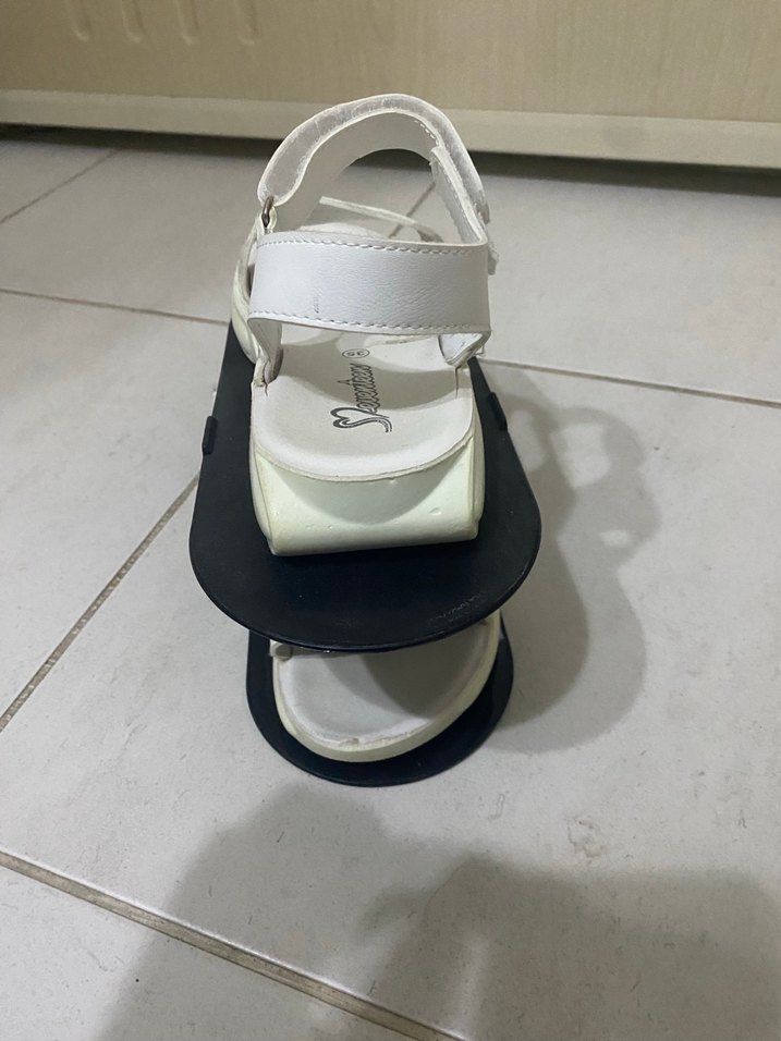 Beyaz Dolgu Topuklu Kadın Sandalet - Görsel 3