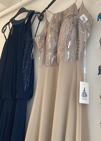 Lacivert Uzun Abiye Elbise - Görsel 2