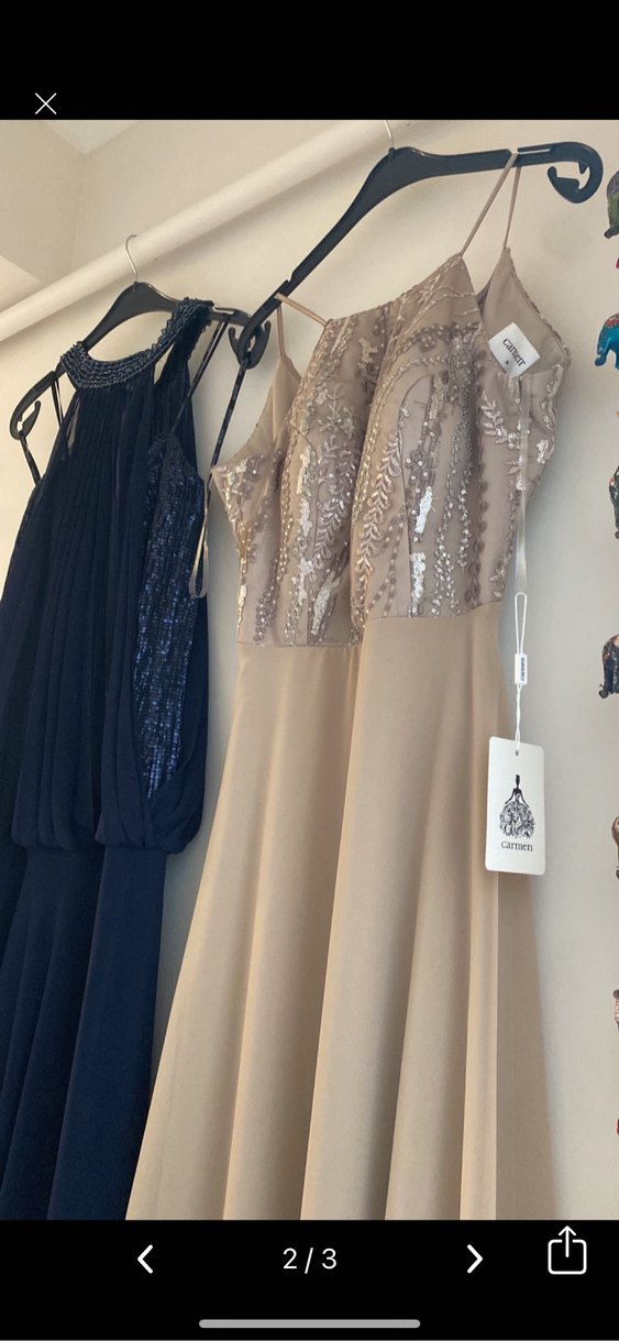 Lacivert Uzun Abiye Elbise - Görsel 2