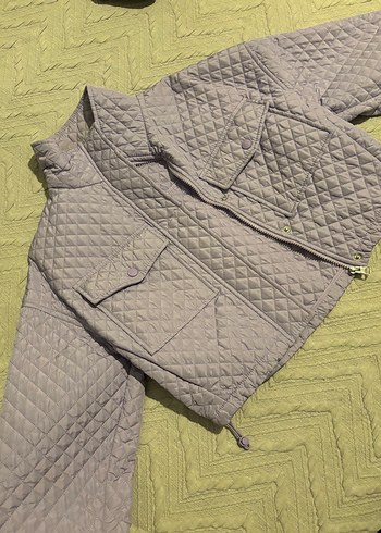 BERSHKA Lila Kadın Midi Ceket - Görsel 2