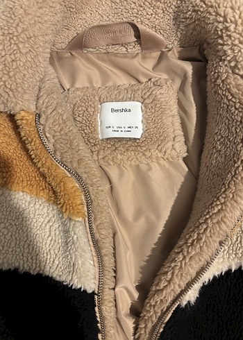 BERSHKA Kahverengi Kürklü Rahat Kadın Ceket - Görsel 3