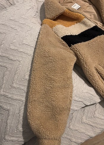 BERSHKA Kahverengi Kürklü Rahat Kadın Ceket - Görsel 2