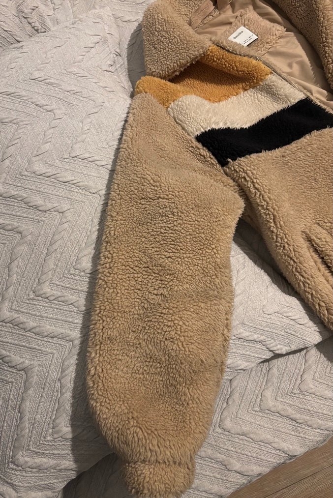 BERSHKA Kahverengi Kürklü Rahat Kadın Ceket - Görsel 2