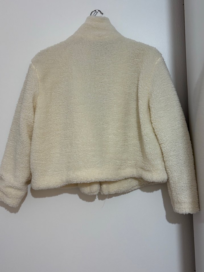 Düğmeli Beyaz Rahat Kadın Ceket - Görsel 2