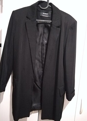 Siyah blazer uzun ceket 