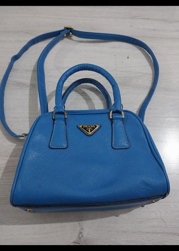 Prada Mavi Deri Prada Kadın Çanta
