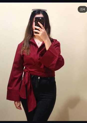 Kırmızı Fitted Uzun Kollu Gömlek