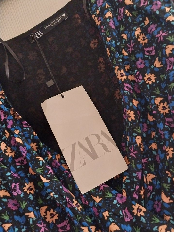 Çiçek Desenli V Yakalı Uzun Kollu Midi Elbise - Görsel 5