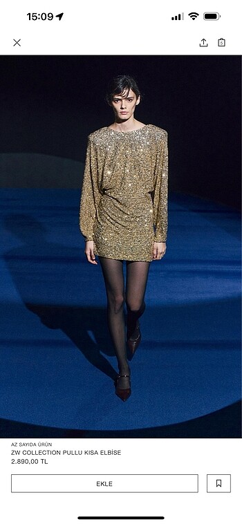 Zara gold payetli elbise