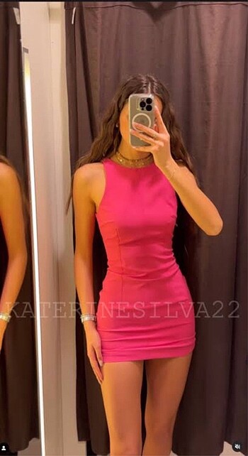 Zara pembe elbise