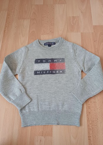 9-12 Ay Beden Tommy Hilfiger Erkek Çocuk Gri Triko Kazak