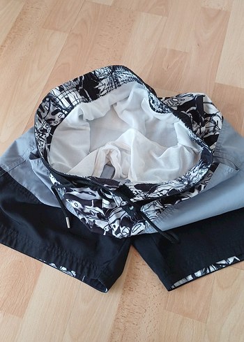 Erkek Gri Kemerli Mini Şort - Görsel 4