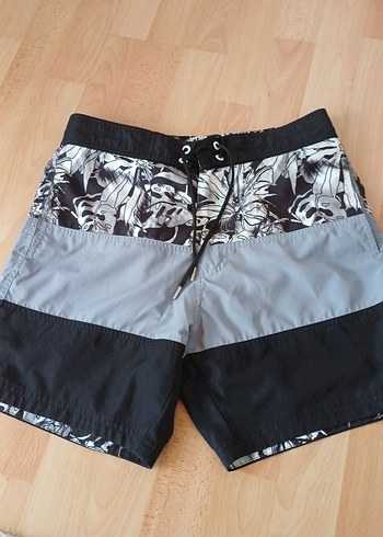 Erkek Gri Kemerli Mini Şort - Görsel 2