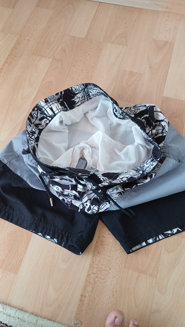 Erkek Gri Kemerli Mini Şort - Görsel 4