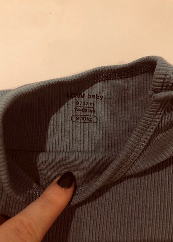 Koyu mavi Uzun Kollu Bebek Çıtçıtlı Body 9-12 ay - Görsel 2