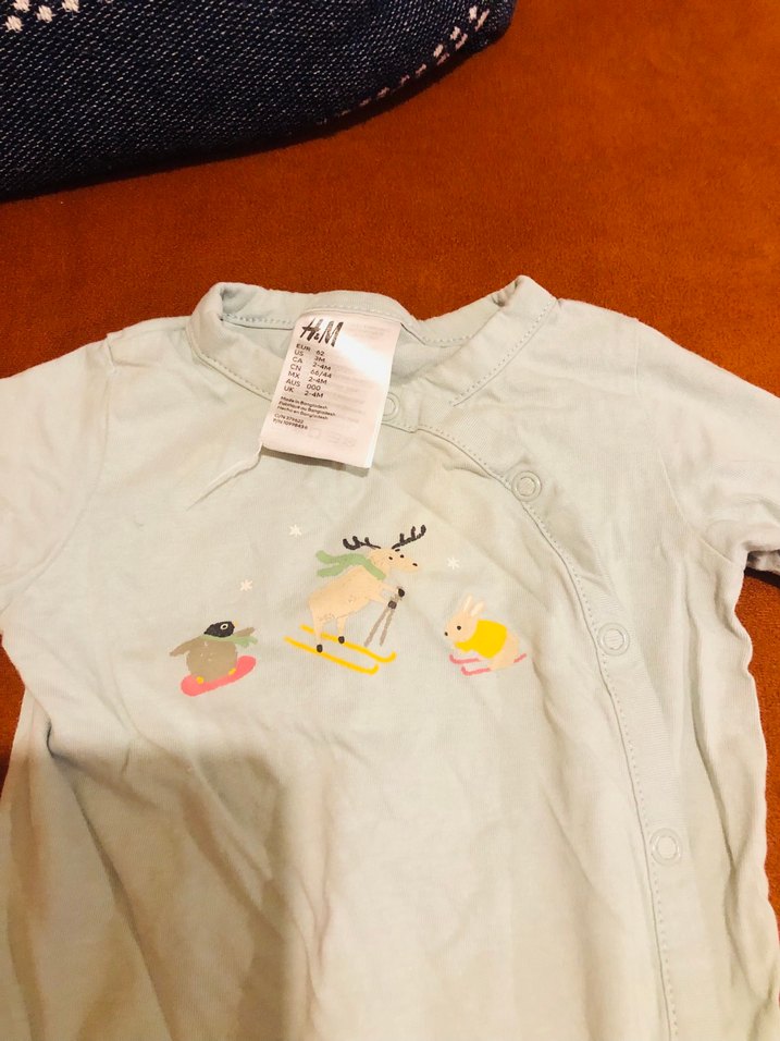 H&M Pamuklu Uzun Kollu Bebek Tulum - Görsel 2