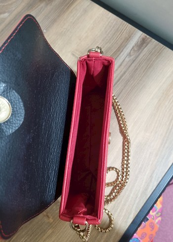Kırmızı Deri Zincir Detaylı Kadın Çanta - Görsel 6