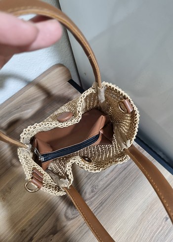 Bej Deri Detaylı Bohem Kadın Çanta - Görsel 5