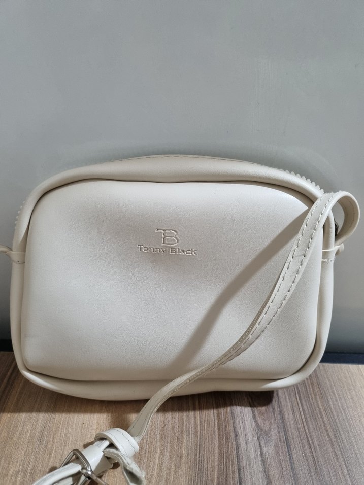 Beyaz Deri Kadın Çapraz Çanta - Görsel 5