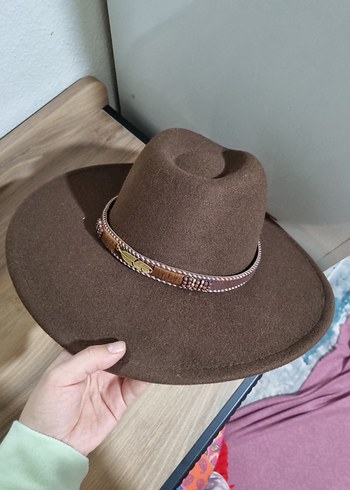 Kahverengi Süet Bohem Kadın Şapka - Görsel 7