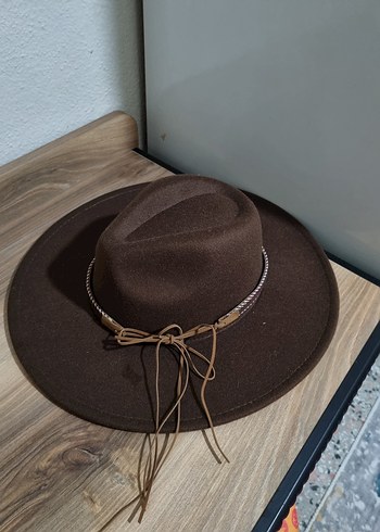 Kahverengi Süet Bohem Kadın Şapka - Görsel 3