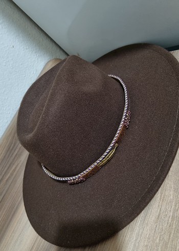 Kahverengi Süet Bohem Kadın Şapka - Görsel 4