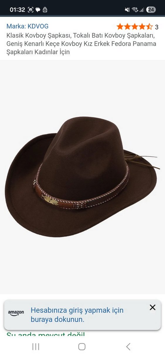 Kahverengi Süet Bohem Kadın Şapka - Görsel 2