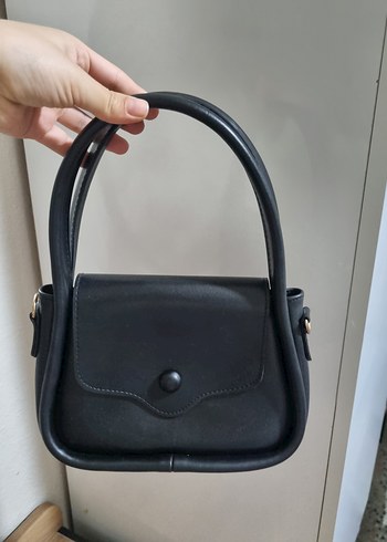 Siyah Deri Kadın El Çanta - Görsel 3