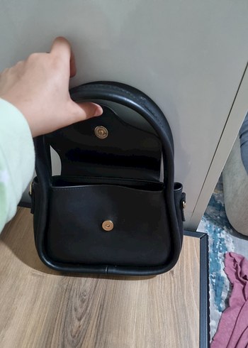 Siyah Deri Kadın El Çanta - Görsel 5