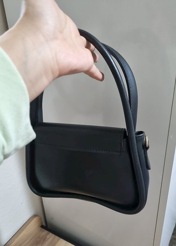 Siyah Deri Kadın El Çanta - Görsel 4