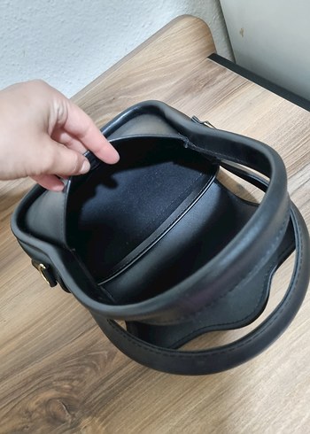 Siyah Deri Kadın El Çanta - Görsel 6