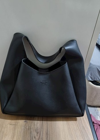 Siyah Deri Minimalist Kadın Çanta - Görsel 5