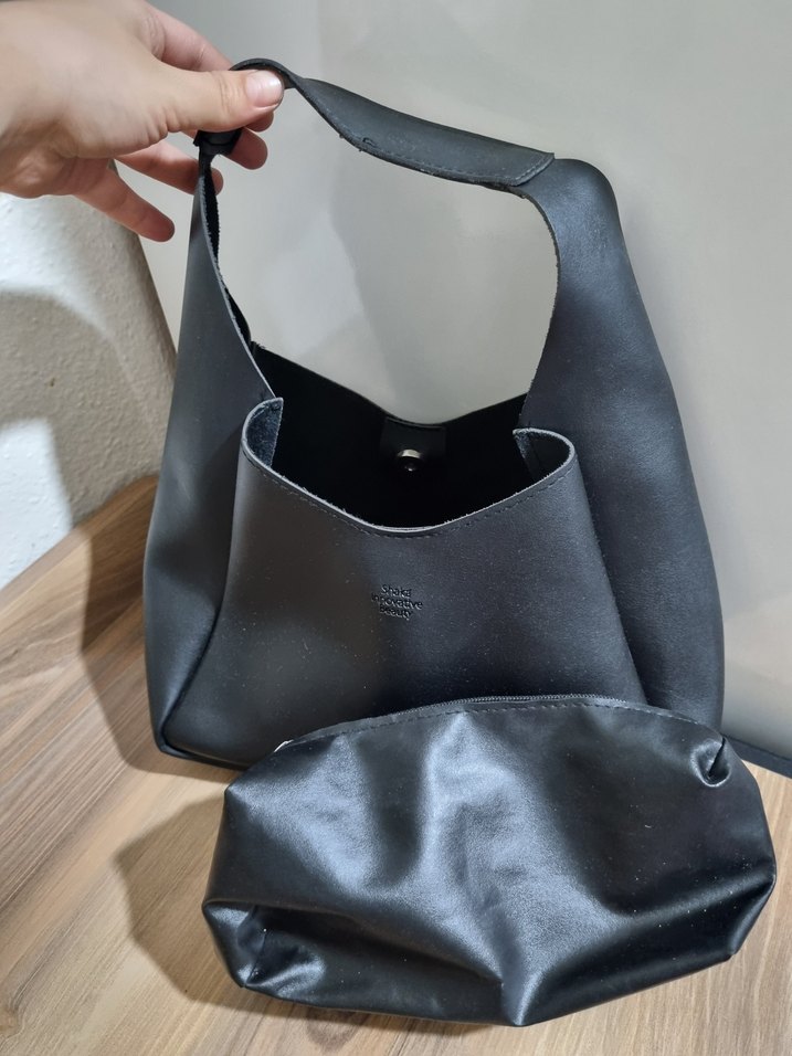 Siyah Deri Minimalist Kadın Çanta - Görsel 3