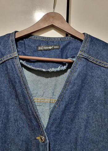 Kemerli Lacivert Denim Kadın Takım - Görsel 5